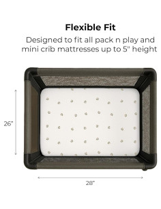 Juego de Sábanas Ajustadas Ely's & Co. para Cuna Mini Rosa Floral 2