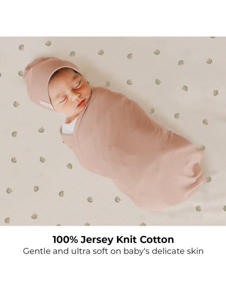 Juego de Sábanas Ajustadas Ely's & Co. para Cuna Mini Rosa Floral