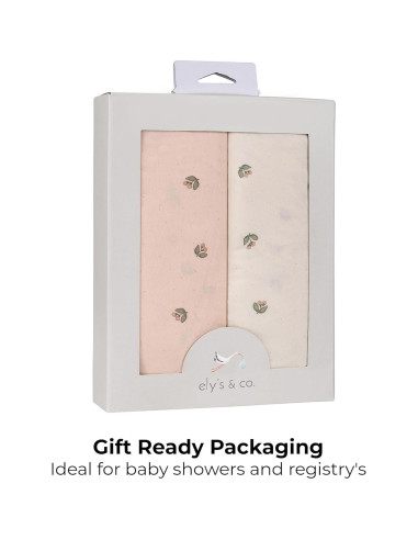 Juego de Sábanas Ajustadas Ely's & Co. para Cuna Mini Rosa Floral