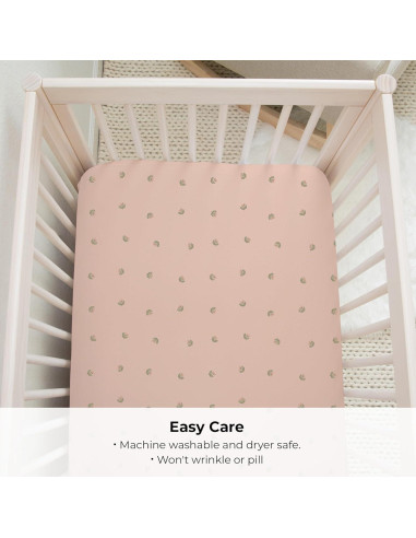 Juego de Sábanas Ajustadas Ely's & Co. para Cuna Mini Rosa Floral