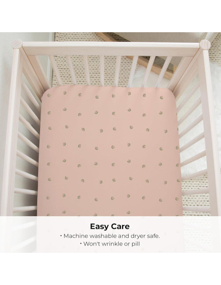 Juego de Sábanas Ajustadas Ely's & Co. para Cuna Mini Rosa Floral