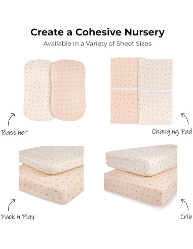 Juego de Sábanas Ajustadas Ely's & Co. para Cuna Mini Rosa Floral