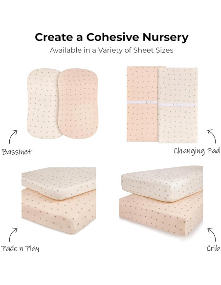 Juego de Sábanas Ajustadas Ely's & Co. para Cuna Mini Rosa Floral