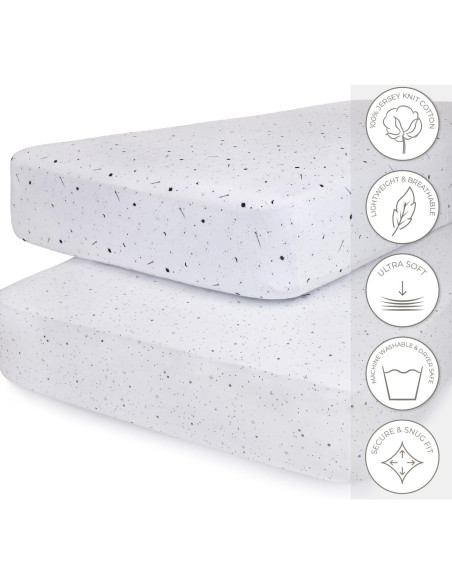 Sábanas de Cuna Ely's & Co. 100% Algodón Jersey 2 Piezas