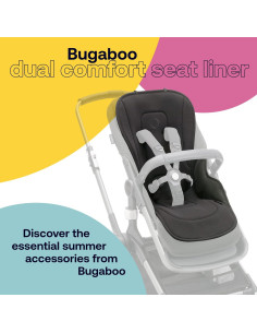 Forro de Asiento Doble Comfort Bugaboo Reversible Negro 2