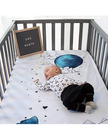 Sábana Ajustable JumpOff Jo 100% Algodón Cuna Estándar 71x132 cm