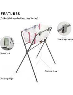 Soporte para Bañera de Bebé Stokke Flexi Bath Gris Plegable 2