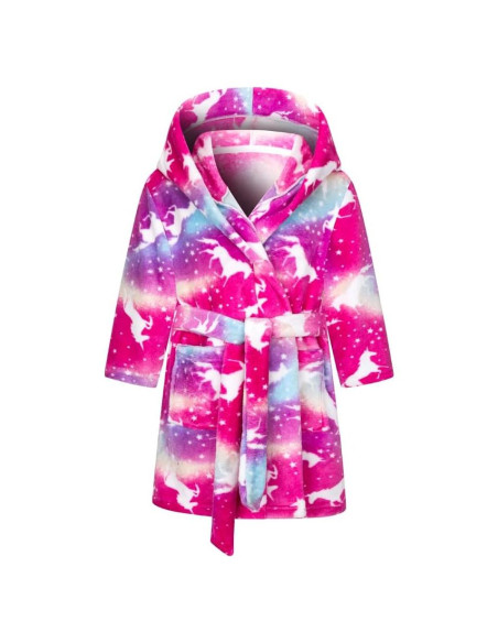 Bata de baño con capucha felpa unisex para niños 5-6 años