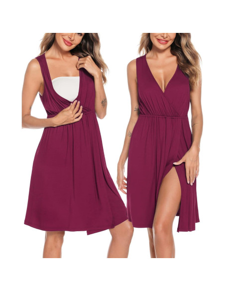 Conjunto de Bata y Vestido de Lactancia SWOMOG para Mujeres