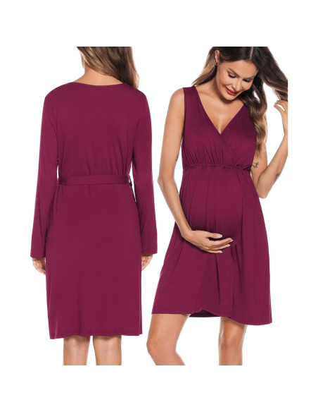 Conjunto de Bata y Vestido de Lactancia SWOMOG para Mujeres