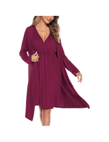 Conjunto de Bata y Vestido de Lactancia SWOMOG para Mujeres