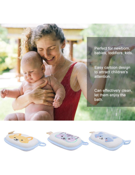 Esponjas de baño para bebés Lurrose 3pcs ultra suaves