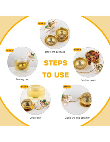 Colador de Té Elefante de Acero Inoxidable Gloriousliving 3.48 cm