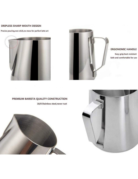 Jarra Espumadora de Leche SIKEMAY 900ml Acero Inoxidable