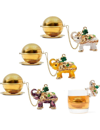 Colador de Té Elefante de Acero Inoxidable Gloriousliving 3.48 cm