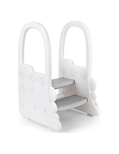 Escalera para Niños IDEALHOUSE 2 Pasos Gris para Baño y Cocina