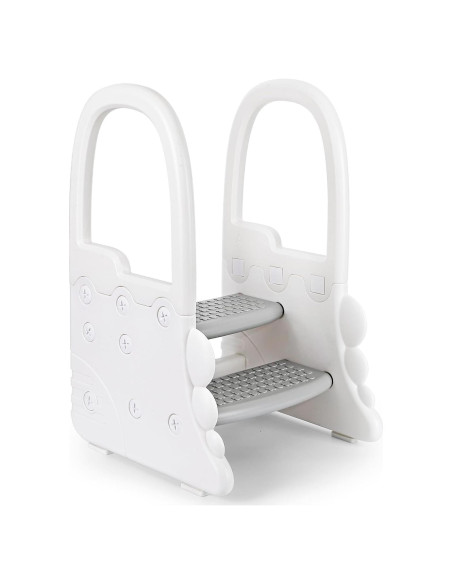 Escalera para Niños IDEALHOUSE 2 Pasos Gris para Baño y Cocina