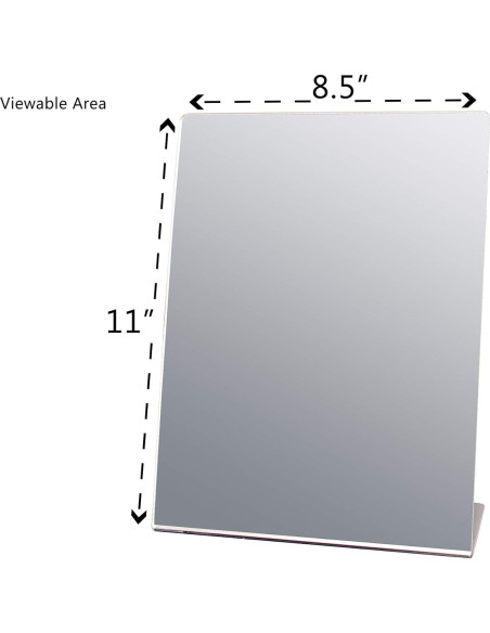 Espejo Acrílico Portátil Soportes de Marketing 8.5" x 11" - Paquete de 4