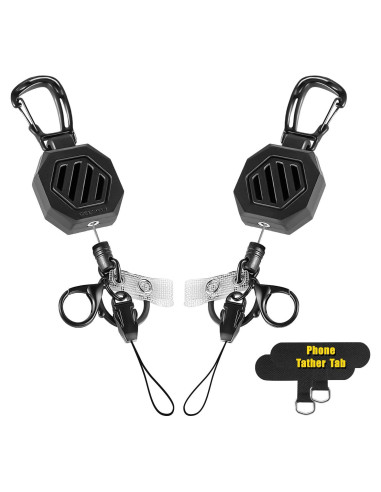Llavero Retráctil DELSWIN con Clip y Cuerdas para Teléfonos - 2 Piezas