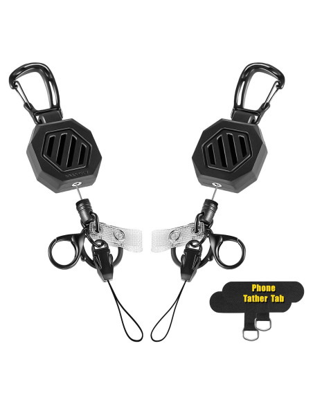 Llavero Retráctil DELSWIN con Clip y Cuerdas para Teléfonos - 2 Piezas