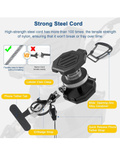 Llavero Retráctil DELSWIN con Clip y Cuerdas para Teléfonos - 2 Piezas 2