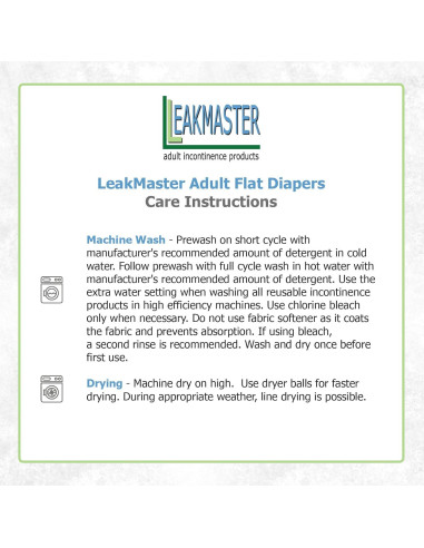 Pañales de Tela Planos Purity LeakMaster - 100% Algodón 112x112 cm