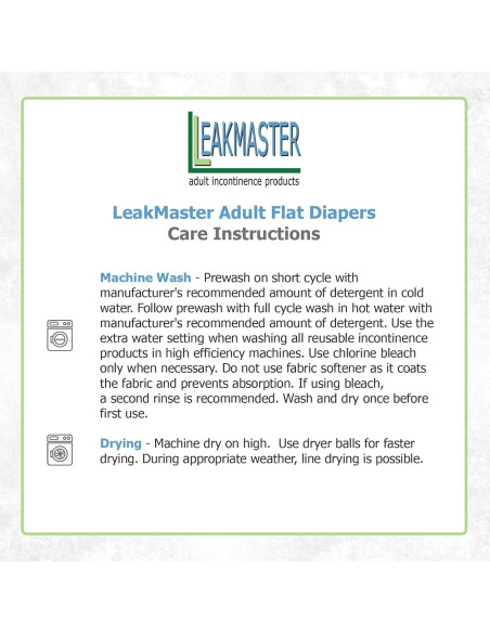 Pañales de Tela Planos Purity LeakMaster - 100% Algodón 112x112 cm