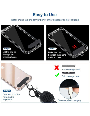 Llavero Retráctil DELSWIN con Clip y Cuerdas para Teléfonos - 2 Piezas