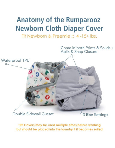 Cubierta de Pañal de Tela Kanga Care Rumparooz Recién Nacido 1.8-6.8 kg