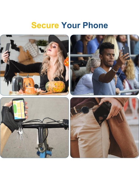 Llavero Retráctil DELSWIN con Clip y Cuerdas para Teléfonos - 2 Piezas