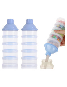 Dispensador de Leche en Polvo 2 PCS 5 Capas Azul Portátil