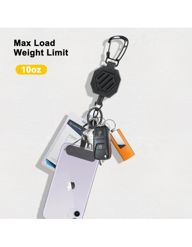 Llavero Retráctil DELSWIN con Clip y Cuerdas para Teléfonos - 2 Piezas