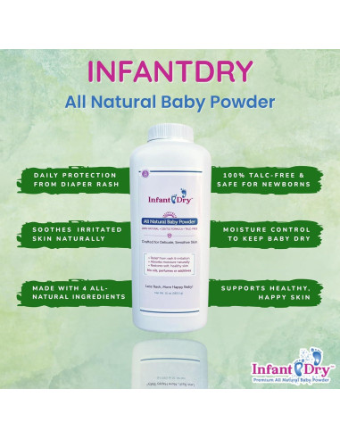 Polvo para Bebés Natural 283.5 g - Libre de Talco y Fragancia