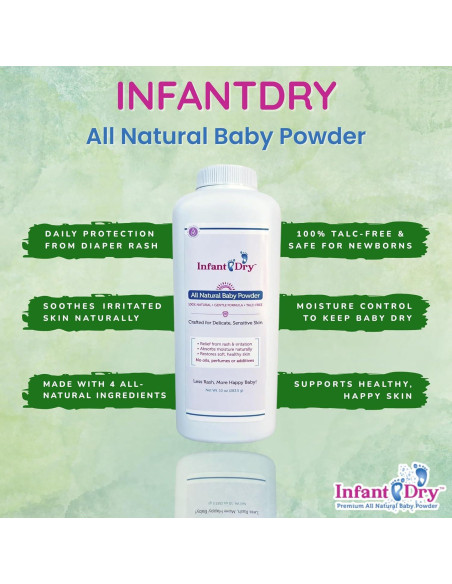 Polvo para Bebés Natural 283.5 g - Libre de Talco y Fragancia