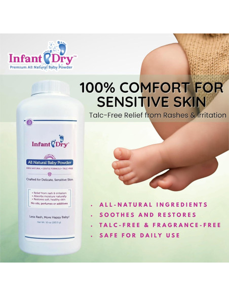 Polvo para Bebés Natural 283.5 g - Libre de Talco y Fragancia