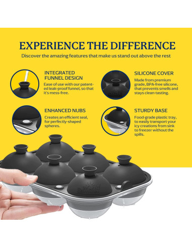Molde de Hielo en Esferas Samuelworld 6 Grandes de Silicona