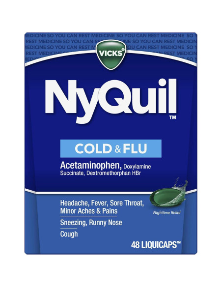 VICKS NyQuil 48 LiquiCaps Alivio Nocturno Resfriado y Gripe