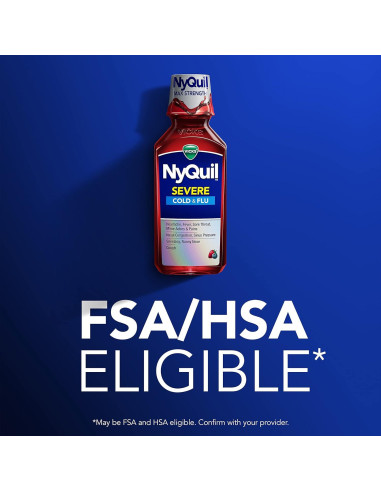 Vicks NyQuil SEVERE 2x355 mL Alivio Resfriados y Gripe Sabor Baya