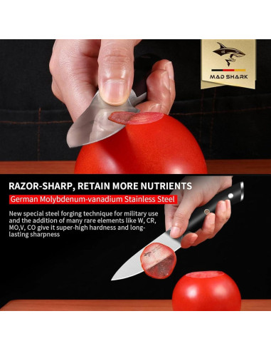Cuchillo de Pelar MAD SHARK 3.5" Acero Inoxidable Ergonómico