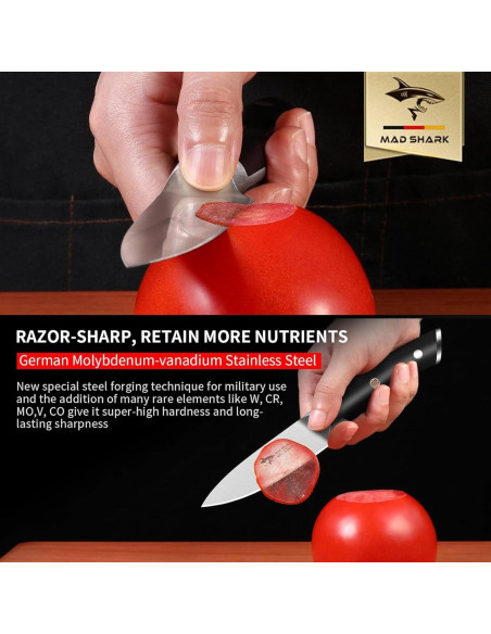 Cuchillo de Pelar MAD SHARK 3.5" Acero Inoxidable Ergonómico