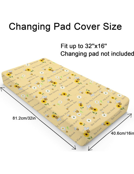 Cubierta de almohadilla para cambiar bebés Poliester Amarillo 81.3x40.6cm