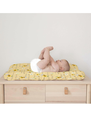 Cubierta de almohadilla para cambiar bebés Poliester Amarillo 81.3x40.6cm