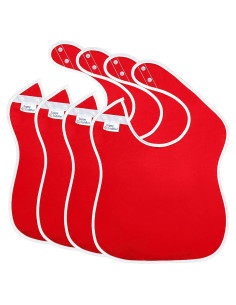 Baberos Impermeables Toppy Toddler - 4 Unidades Rojo