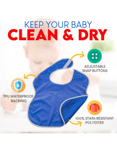 Baberos Impermeables Toppy Toddler - 4 Unidades Rojo 2