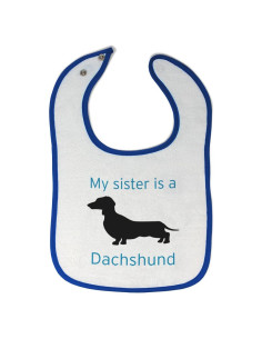 Babero de Algodón para Bebés Mi Hermana es un Dachshund