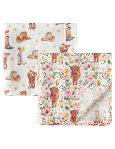 Mantitas de Muselina Little Jump 2 Paquetes Vaqueras 120x120cm