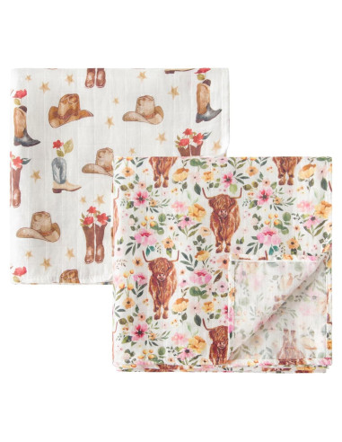 Mantitas de Muselina Little Jump 2 Paquetes Vaqueras 120x120cm