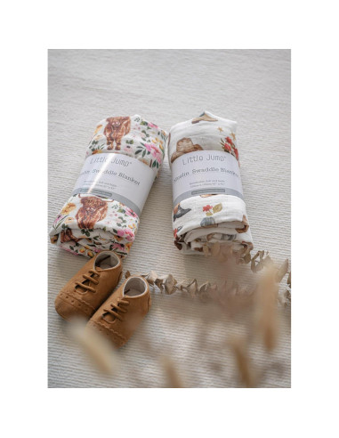 Mantitas de Muselina Little Jump 2 Paquetes Vaqueras 120x120cm