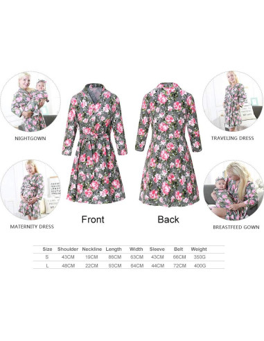 Conjunto de Maternidad 4 Piezas Algodón Rosa - Bata, Manta, Gorro y Diadema