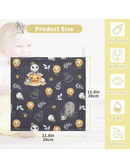 Pañales de Muselina Halloween vvfelixl 30x30 cm 5 Piezas